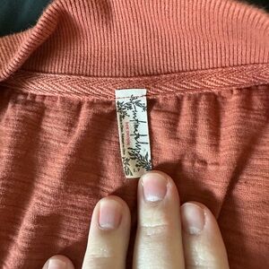 Free people Rust Ribbed jumpsuit